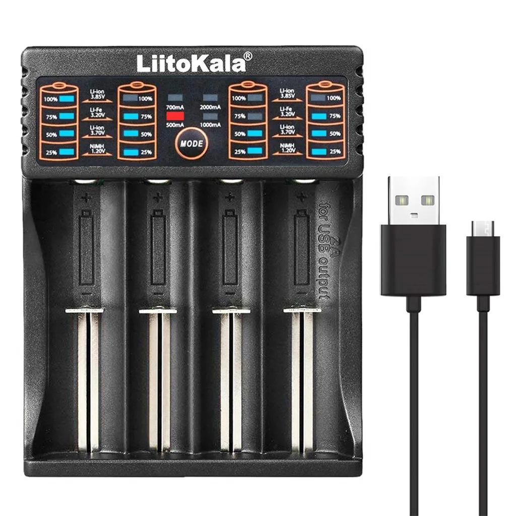 Лидер продаж продукт в 2020 LiitoKala Lii 402 Смарт зарядное устройство AA/AAA для 18650 18350 Ni MH li