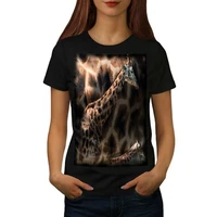 giraffe pattern womens t shirt background casual design printed tee