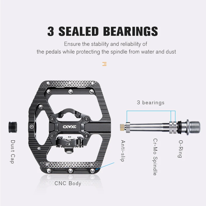 CXWXC велосипедный зажим для педали/плоские смешанные педали горного и шоссейного