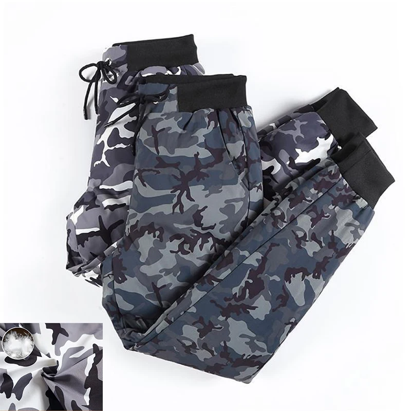 

2021 Thicken Camouflage Jogging Pants Women Winter Plus Size 4XL Warm high Waist Harem Pants Streetwear Cotton Padded Trousers