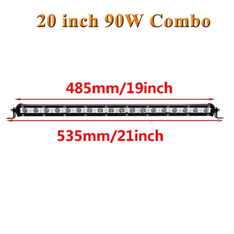 20inch Combo Beam " 13" 2" 25" 3" 38" дюймов Тонкая Светодиодная панель для внедорожного вождения Однорядный светильник для грузовика трактора лодки 4x4 4WD 120 Вт 150 Вт 180 Вт - Цвет: 20inch Combo Beam