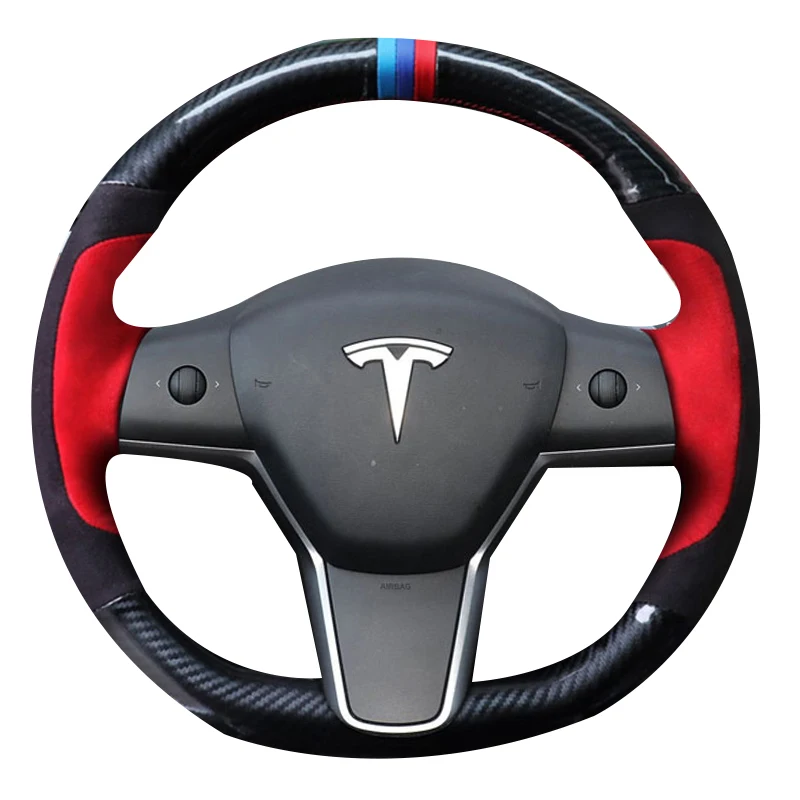 

Углеродное волокно, замша, кожа, ручная работа, быстрое Пришивание для Tesla Model3 Y S X, изготовление на заказ, Нескользящие, тонкие автомобильные ...
