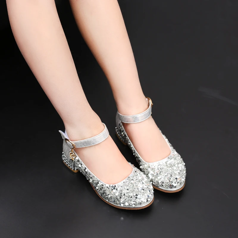 Girls Sandals Children Princess Shoes Beading Glitter Party Dress Shoes For Girls Baby Kids