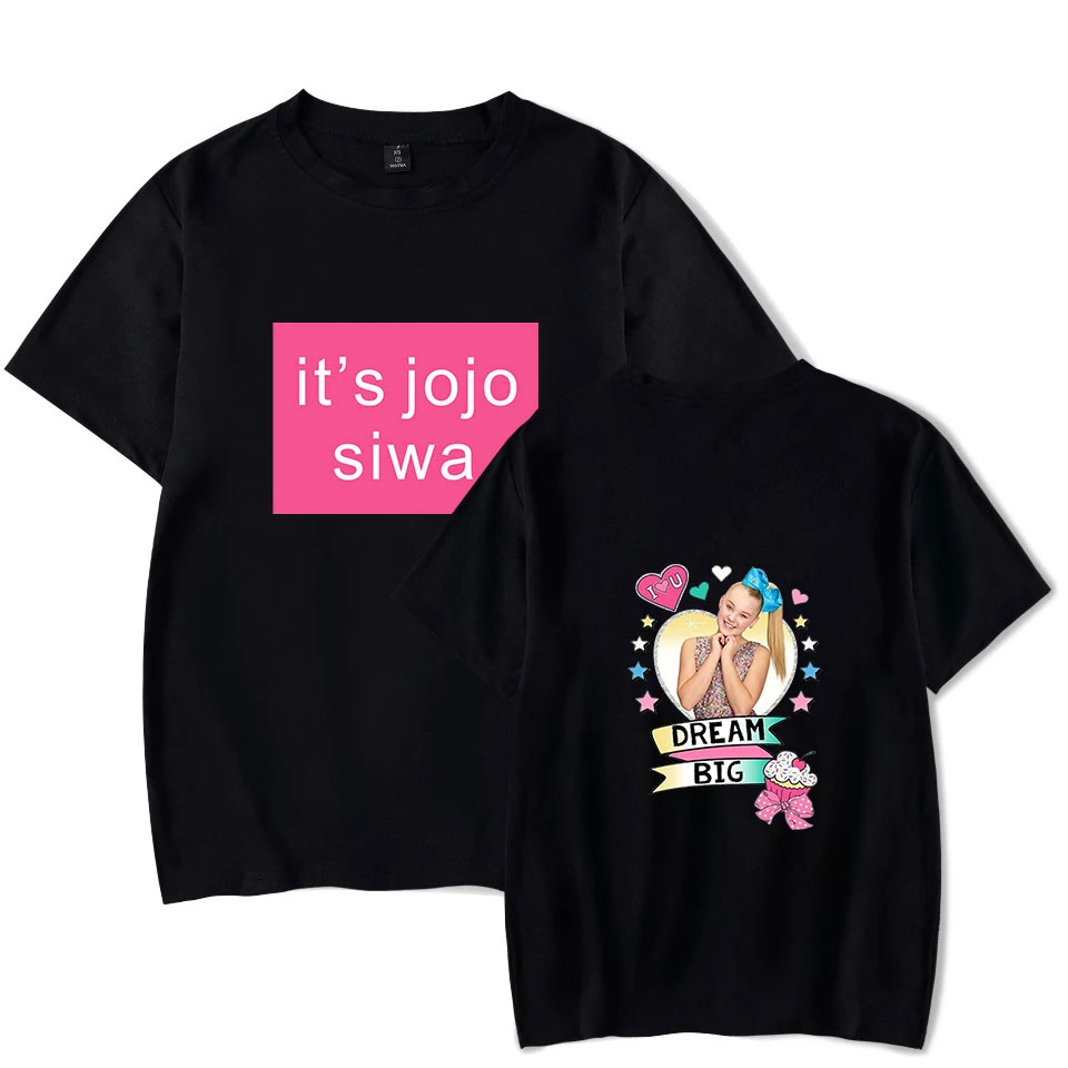 Женская и Мужская футболка Новая розовая в стиле хип хоп JOJO SIWA с короткими