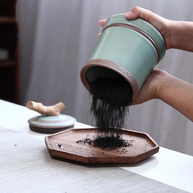 Художественная чайная банка керамический контейнер для хранения китайские