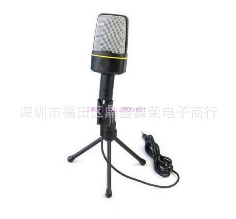 

by dhl 100pcs Professional Condenser Sound Wired Microphone Microfone with Stand Holder Clip for Singing Karaoke