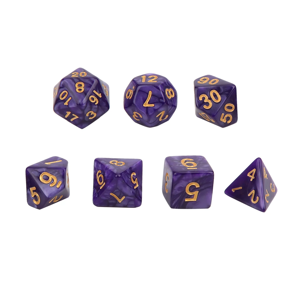 

7pcs/Set Multi Side Board Game Dice D4,D6,D8,D10,D12,D20 Mixed Color for Family Entertainment Leisure Dungeons and Dragons Dice