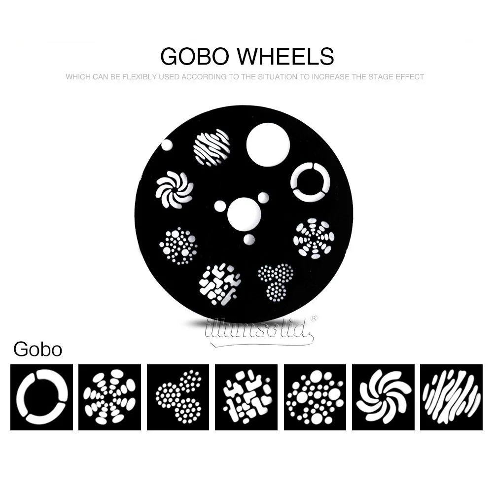 Lyre 60 Вт Светодиодный светильник с движущейся головкой 8 цветов 7 Gobos DMX прожектор