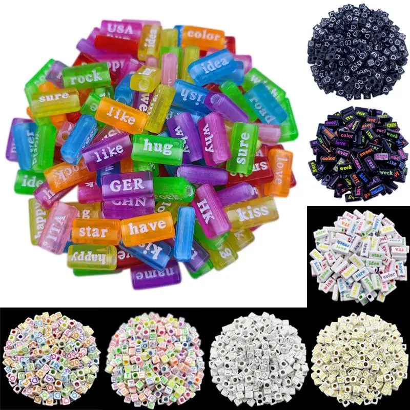 

20/50Pcs 6/15*7mm Letter Number Loose Beads DIY For Jewelry Making Pendant Necklace Bracelet Wholesale