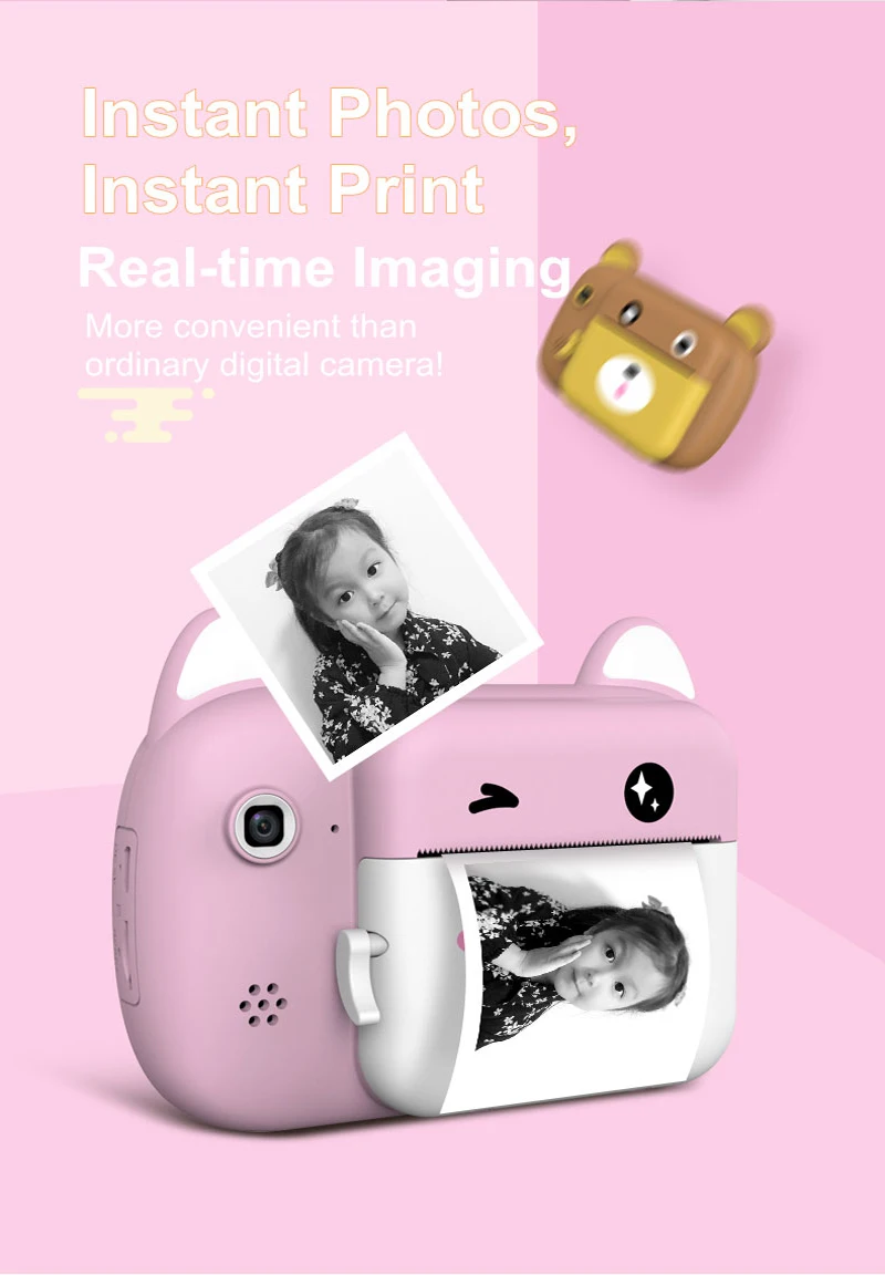 2.4inch IPS Digital Children Camera Printable Kids Thermal Children's Educational Toys Gift Video Polaroid |