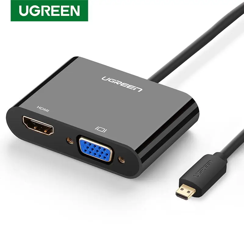 Ugreen микро HDMI к HDMI VGA адаптер с 3,5 мм аудио микро USB порт для планшета камеры микро HDMI к HDMI VGA кабель конвертер