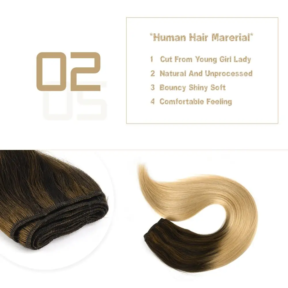 Vlasy 100 г/шт. 22 ''пряди волос прямые пряди Remy наращивание карамель и крем балаяж