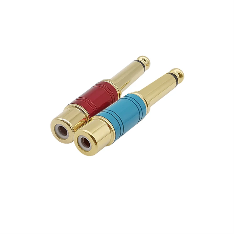 2 шт. аудиоразъем RCA Jack 6 35 мм моно-штекер к гнезду переходник для динамика