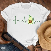women lady avocado fruit cute style printed 90s fashion shirt clothes tshirt female print t tee womens top graphic t shirt