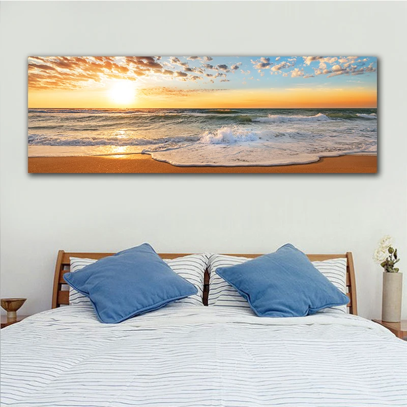 Скандинавские плакаты Картина на холсте пляжный корабль морская стена искусство