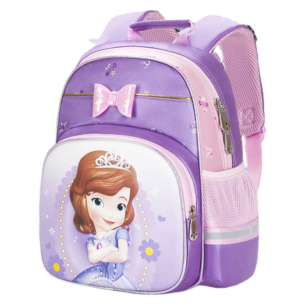 Школьные ранцы для девочек с мультипликационным принтом Disney, рюкзаки для маленьких принцесс и софий, Детские вместительные сумки, 2021