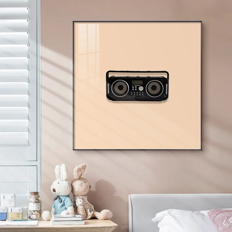 Modern Colorful Music Wall Art Print Microphone Radio Canvas Painting Nordic Posters And Prints Square Picture Home Decoretion | Дом и сад