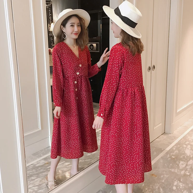 Весенняя юбка для Матери платья с длинным рукавом грудного вскармливания ранней