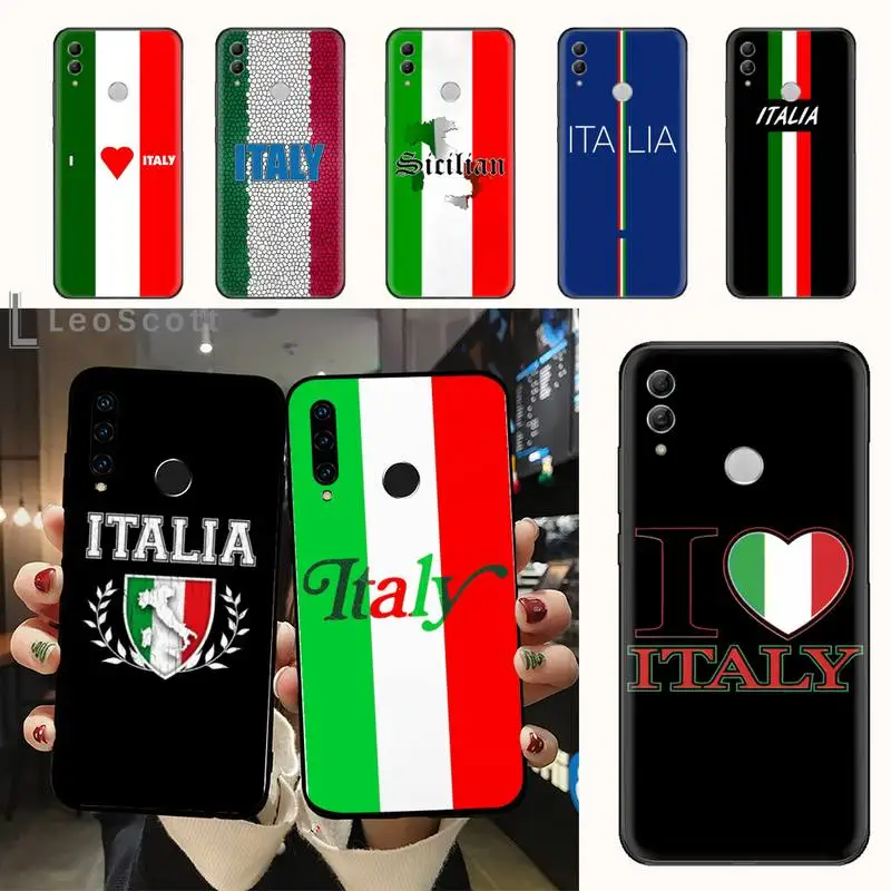 

Italy flag Art pattern Phone Case For Huawei honor Mate 10 20 30 40 i 9 8 pro x Lite P smart 2019 nova 5t
