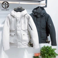 asesmay high quality 90 white duck down mens winter jacket new arrival fashion hooded coat men down parka thick warm outwear