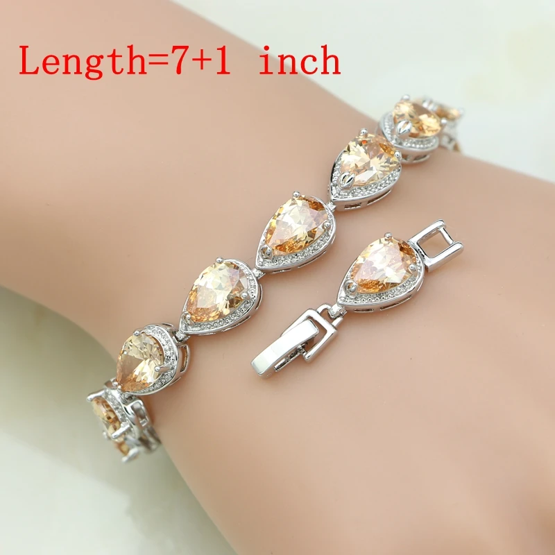 Женский комплект ювелирных изделий из стерлингового серебра 925 пробы с цирконием