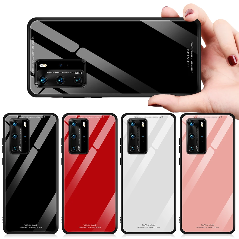 Текстурный чехол из закаленного стекла для телефона Huawei p40 pro Plus P30 p30 lite роскошный