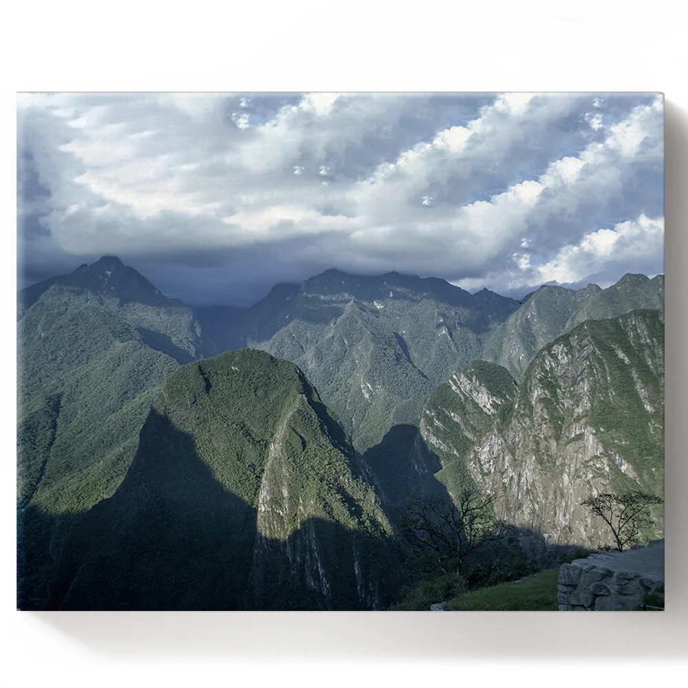 Горы белые облака солнечные пейзажи краска по номерам на холсте 30x40 см DIY Краска