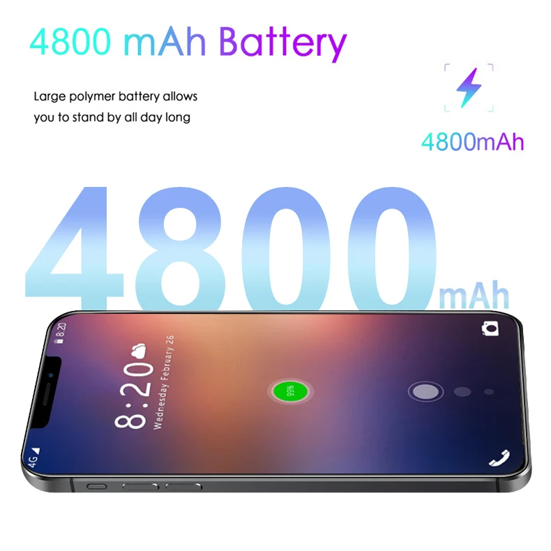 Tel&eacute;fono Inteligente I12 Pro max, versi&oacute;n Global, Dual SIM, Deca Core, 4800Mah, reconocimiento de huella dactilar, identificaci&oacute;n facial, 512GB + 12GB, 13 + 32MP-4