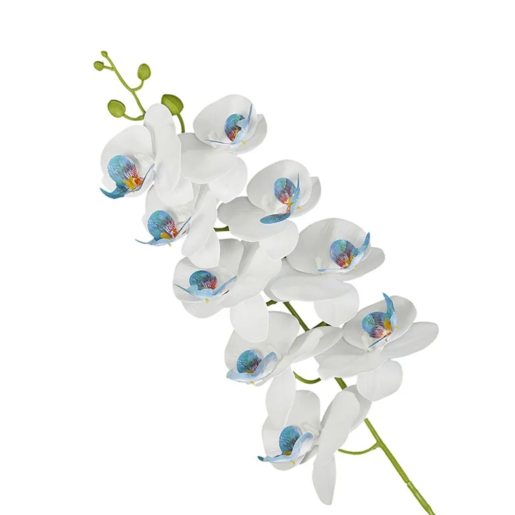 White Blue Искусственные цветы, орхидеи бонсай, украшения дома Искусственные цветы декоративная Орхидея в горшке, поддельные цветы Орхидея с раковиной - Цвет: White Blue