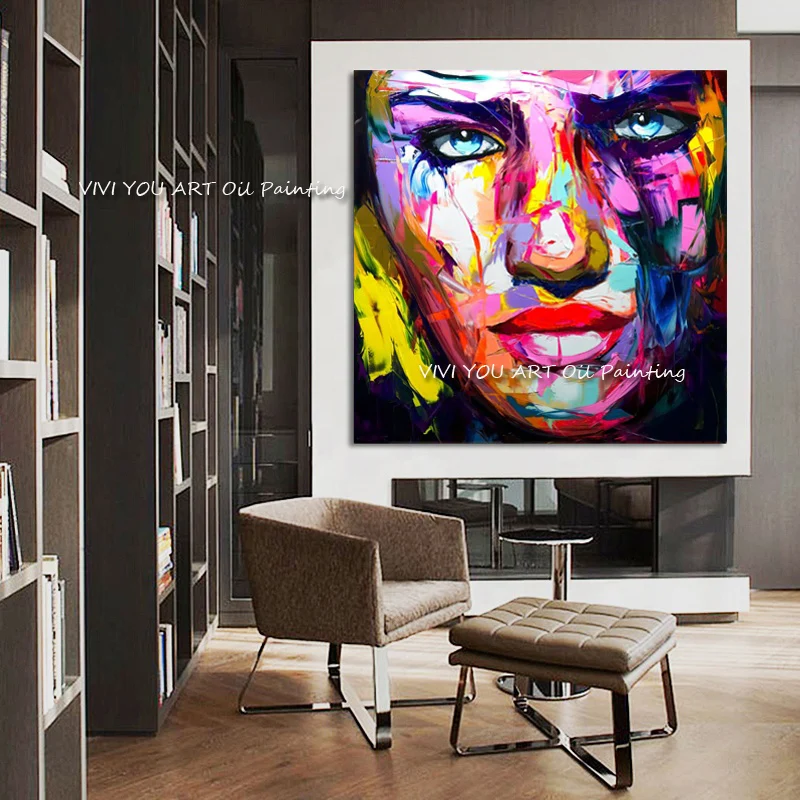 Большой размер 100% ручная роспись женская картина маслом для лица Франсуза нивели