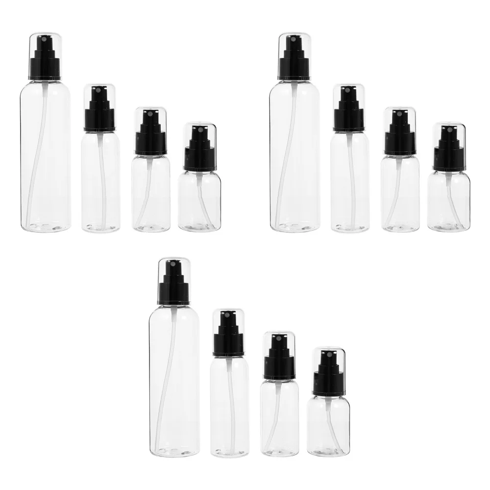 

12pcs Simple Travel Bottles Perfume Bottles Empty Travel Lotion Containers (Transparent Color)
