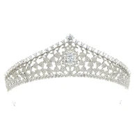 full 5a cz cubic zirconia tiaras bride wedding crown royal tiara diadem hair jewelry accessories ch10051