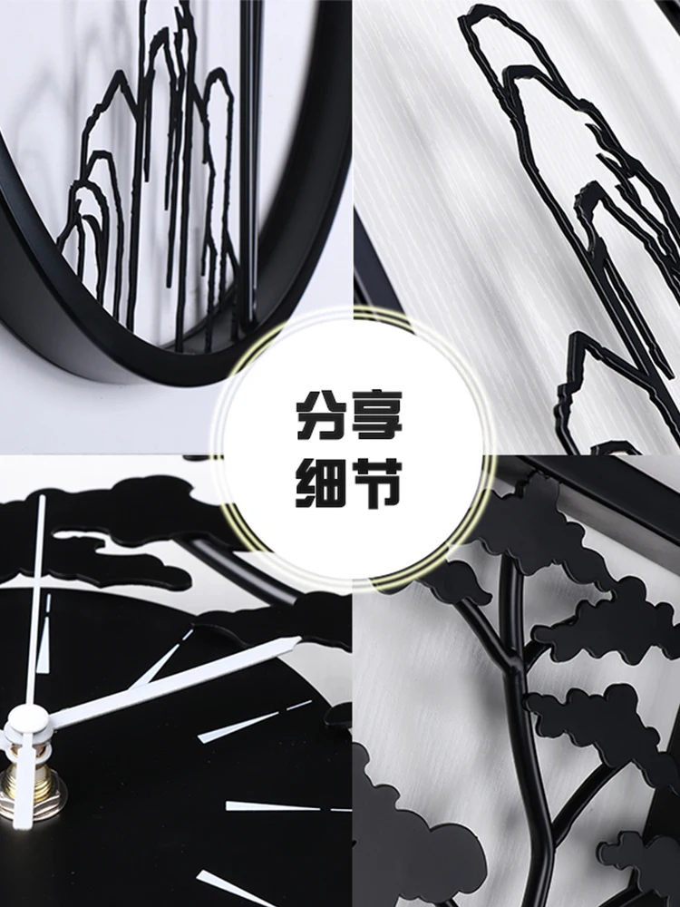 

Chinese Style Creativity Metal Silence Wall Clocks Luxury Modern Simple Wall Clocks Living Room Wandklok Home Fashion EK50bgz
