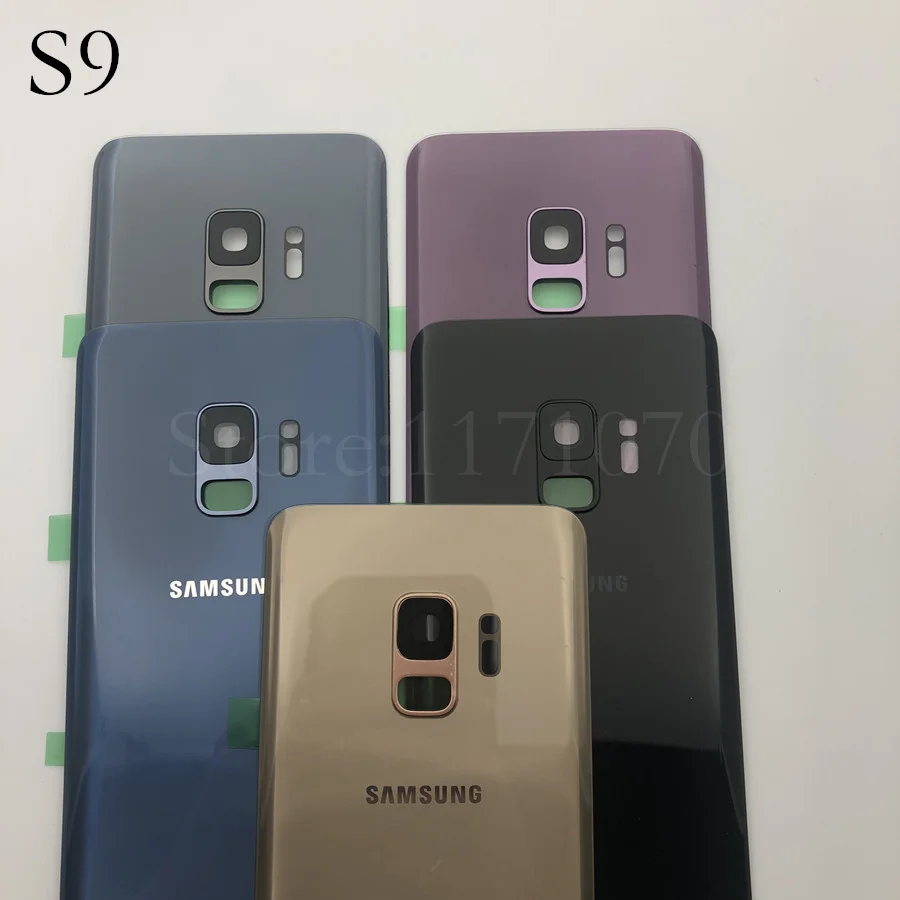 Для samsung Galaxy S9 плюс s9+ G965 SM-G965F G965FD S9 G960 SM-G960F G960FD стеклянная задняя крышка батарейного отсека двери Корпус Замена