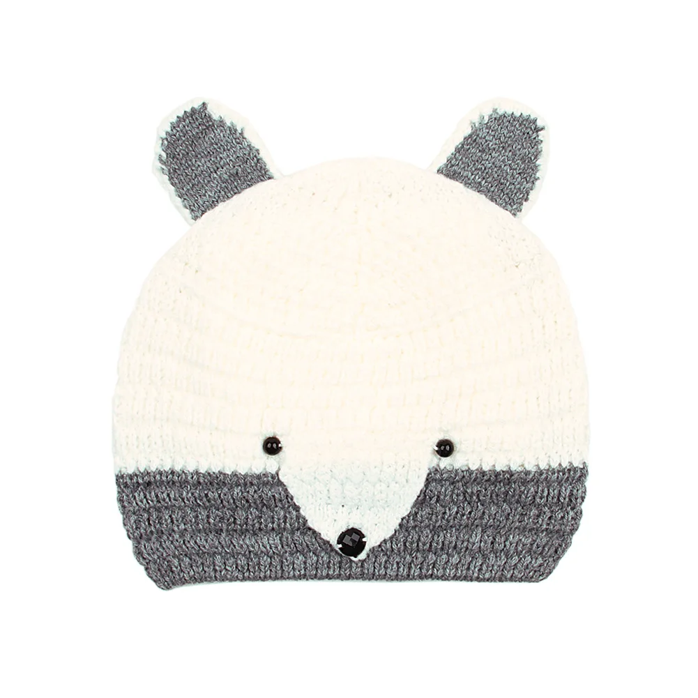 Шапка для новорожденных с рисунком лисы зимняя шапочка маленьких девочек и