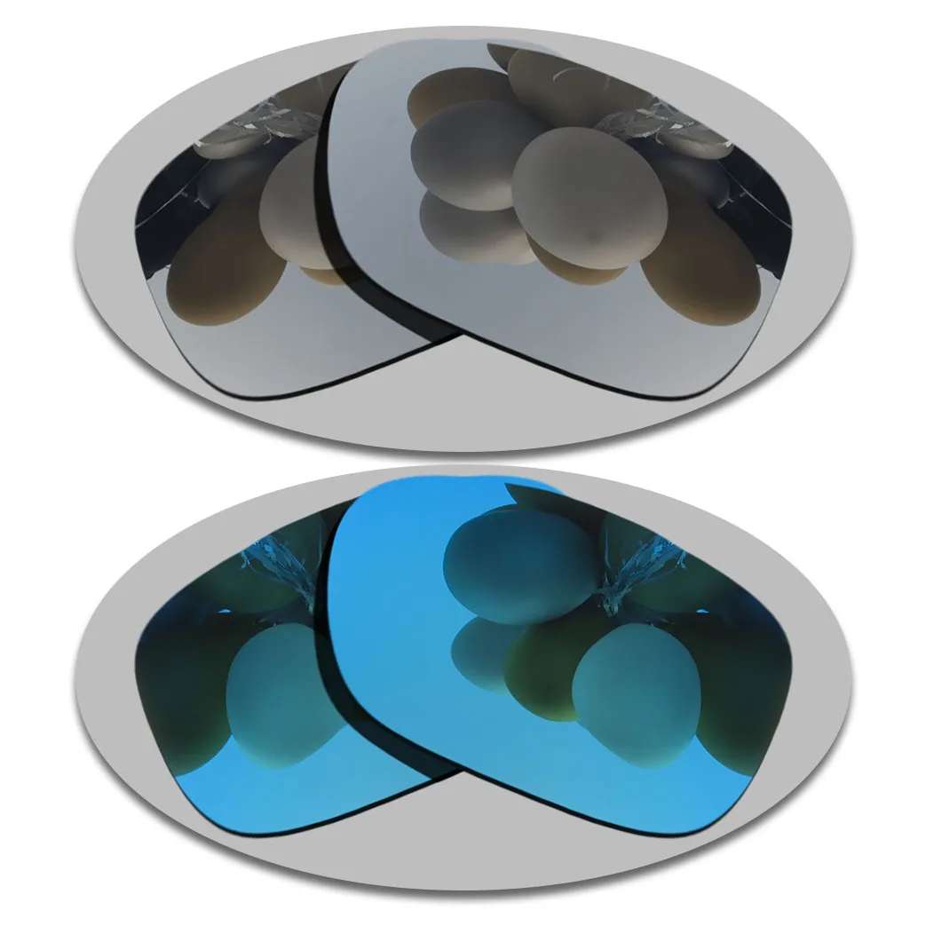 

Сменные поляризованные зеркальные линзы голубого и серебристого цвета для оправы TwoFace 100% UVA и UVB