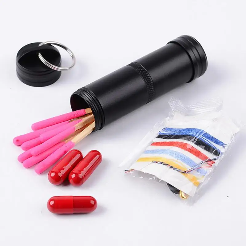 

CNC Capsule Survival Seal Trunk EDC Waterproof Box Container Outdoor Dry Bottle Holder Storage Camp Medicine Match Pill Case