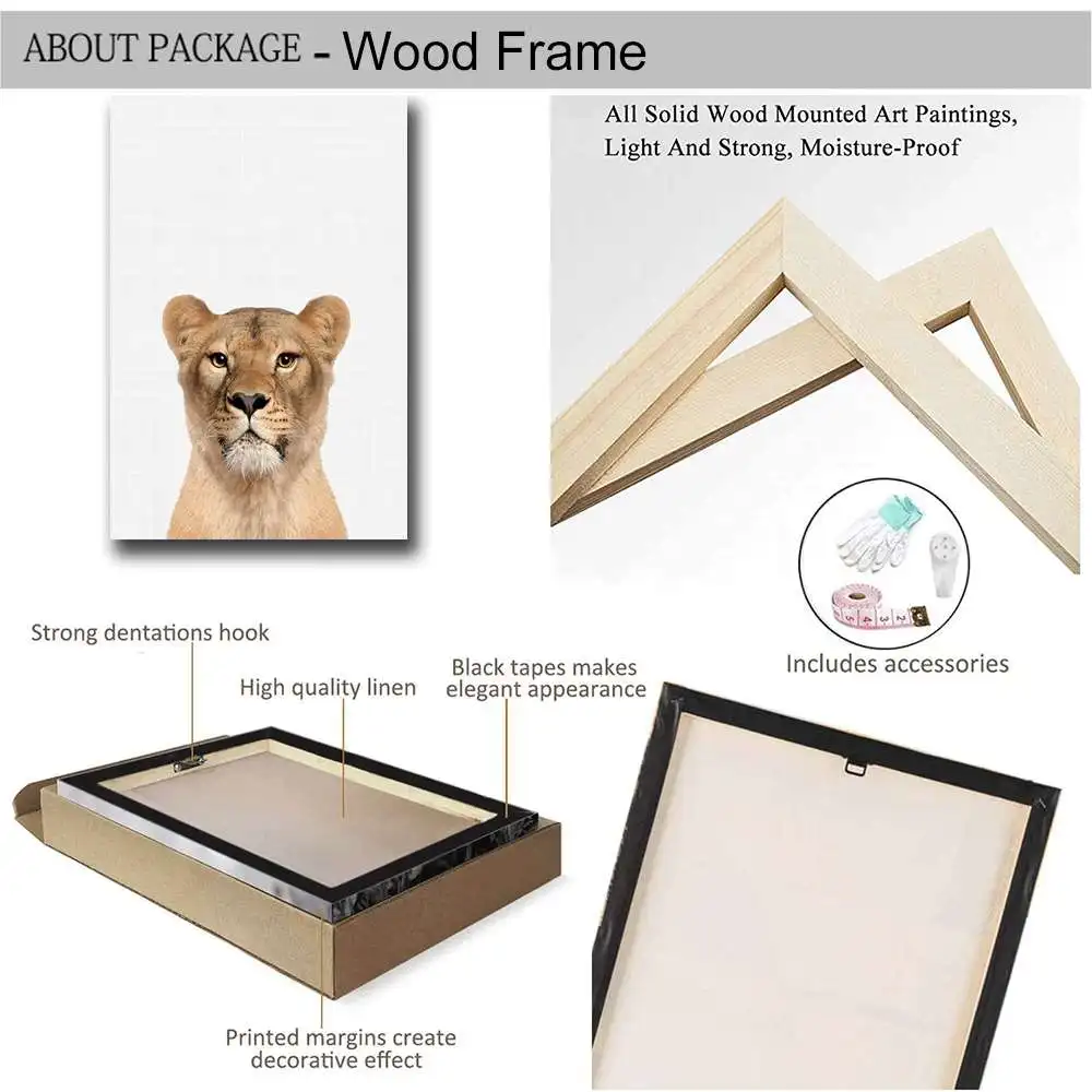 Ess Печать Сафари Детское искусство Животные печати Настенный плакат для декора гостиной дома на.