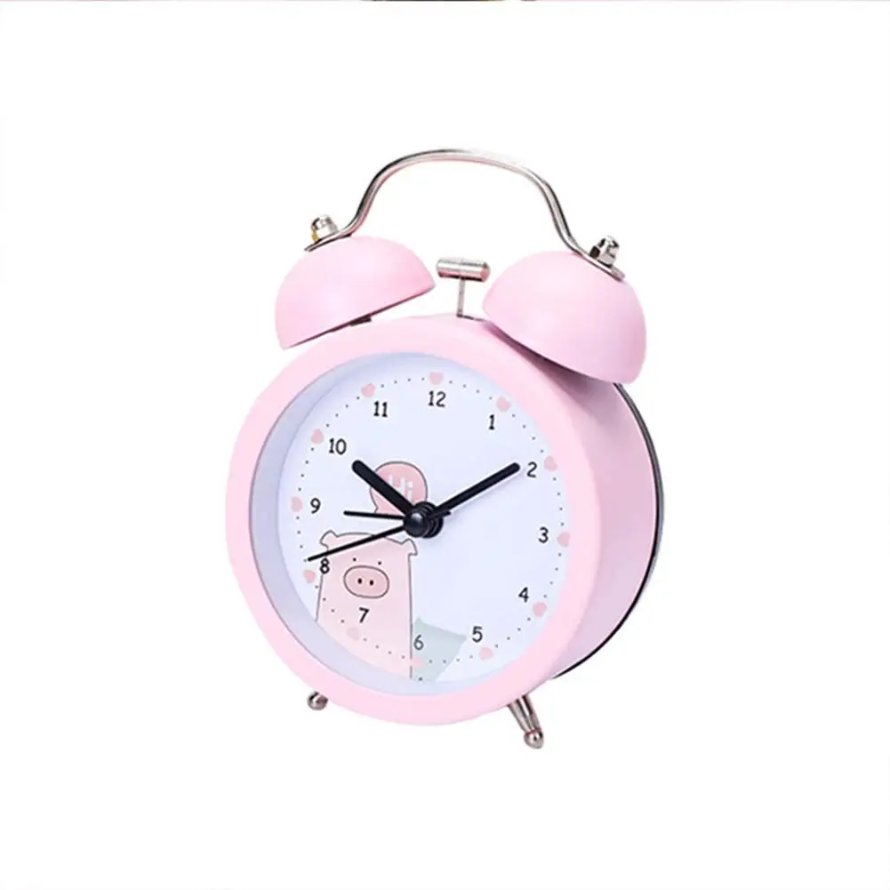 Портативный Модный классический бесшумный двойной Звонок будильник кварцевый