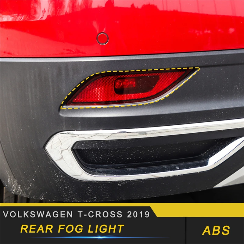 For Volkswagen T-CROSS Car Styling Rear Fog Light Lamp Cover Trim Frame Sticker Exterior Accessories