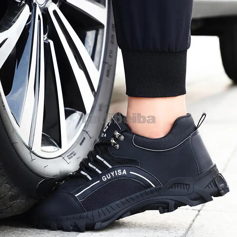 Защитные Нескользящие рабочие ботинки со стальным носком ударопрочные