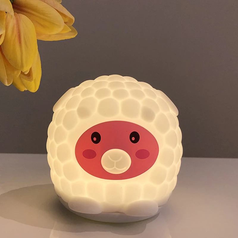 Креативный подарок Цветной силиконовый ночник sSheep прикроватный для спальни с
