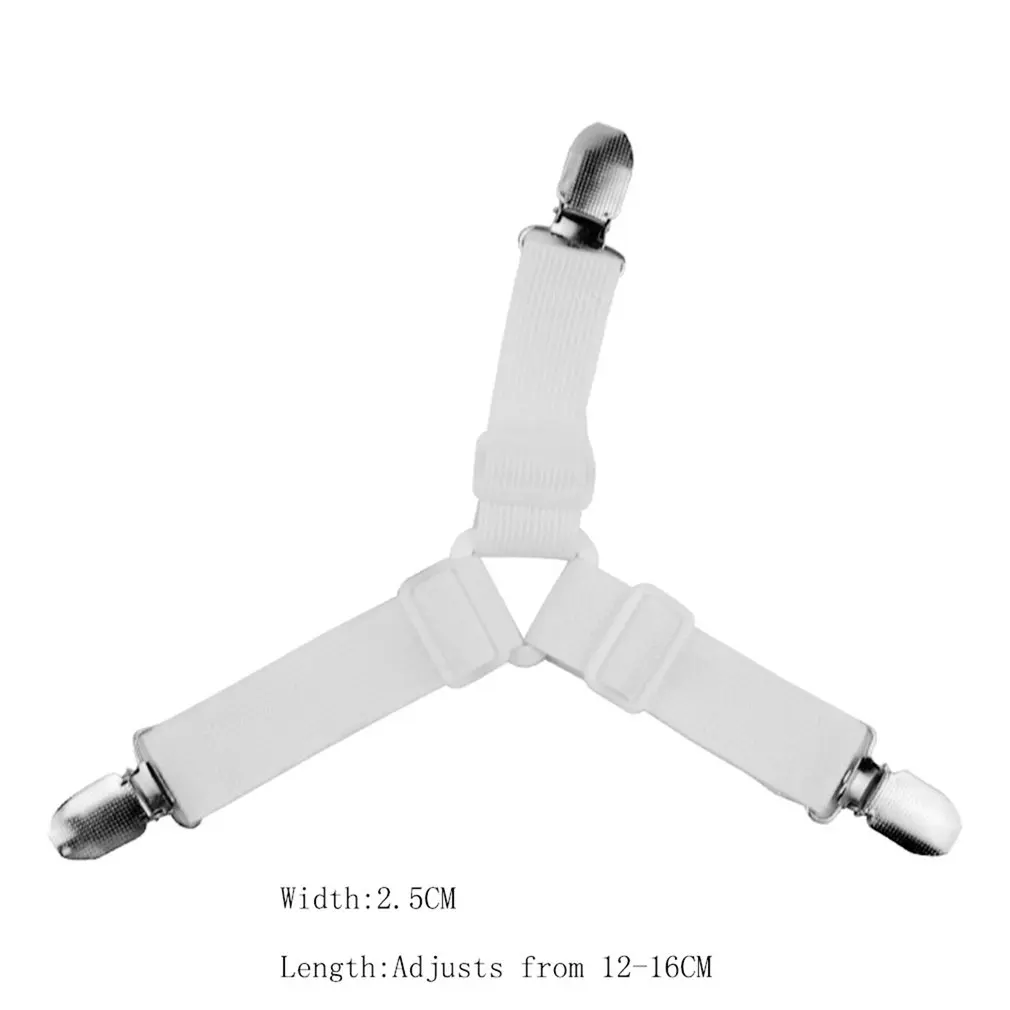 

4PCS Adjustable Triangular Bed Mattress Sheet Metal Clips Grippers Straps Table Cloth Fasten Suspender Fastener Holder