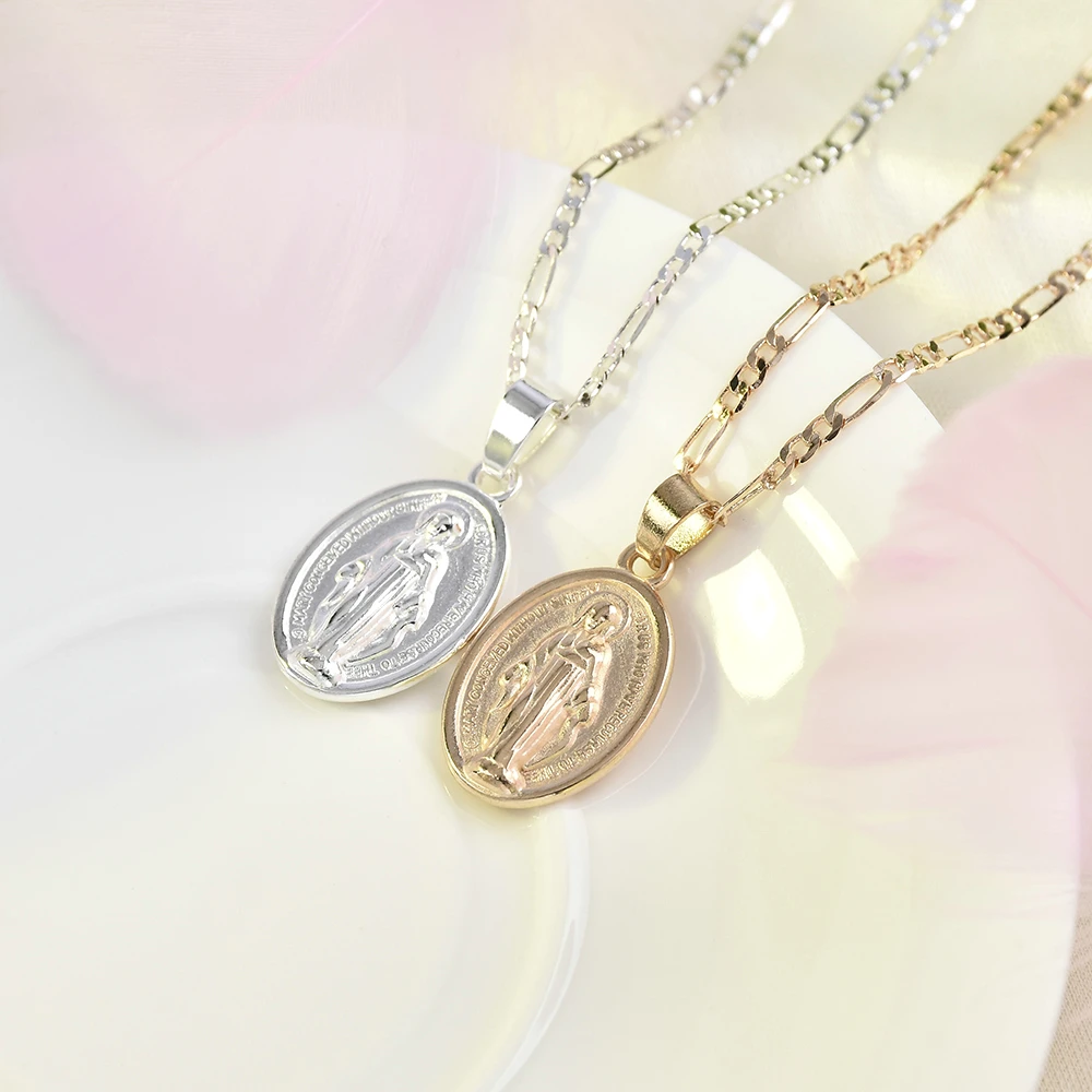 Высокое качество новая мода для мужчин и женщин золото серебро католическая Дева
