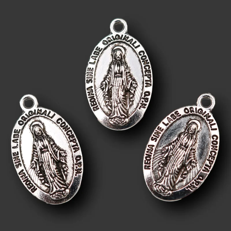 

12Pcs Our Lady of Apparitions Sacred Heart Guadalupe Miraculous Catholic Virgin Mary Pendant DIY Charm Jewelry Crafts Making