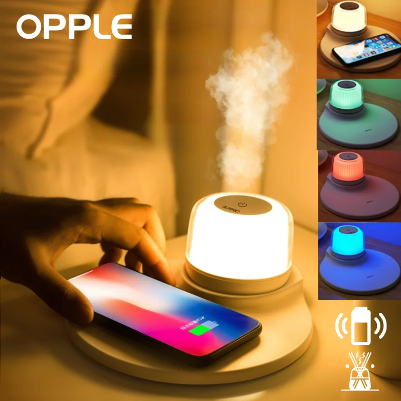 OPPLE RGB Smart Night Lamp Wireless Charger Light Portable Detachable Desk Table Fragrance Aromatherapy Bedroom Decor Decoration