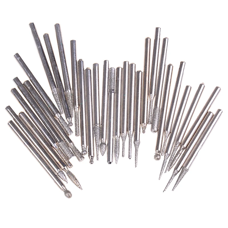 

30Pcs 3mm Burr Bits Head Grinding Needle Carving Polishing Drill Tool