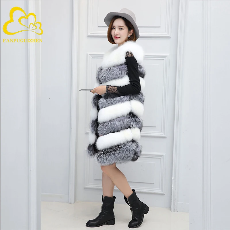 Модные пальто из искусственного лисьего меха с кожей оптовая продажа куртка