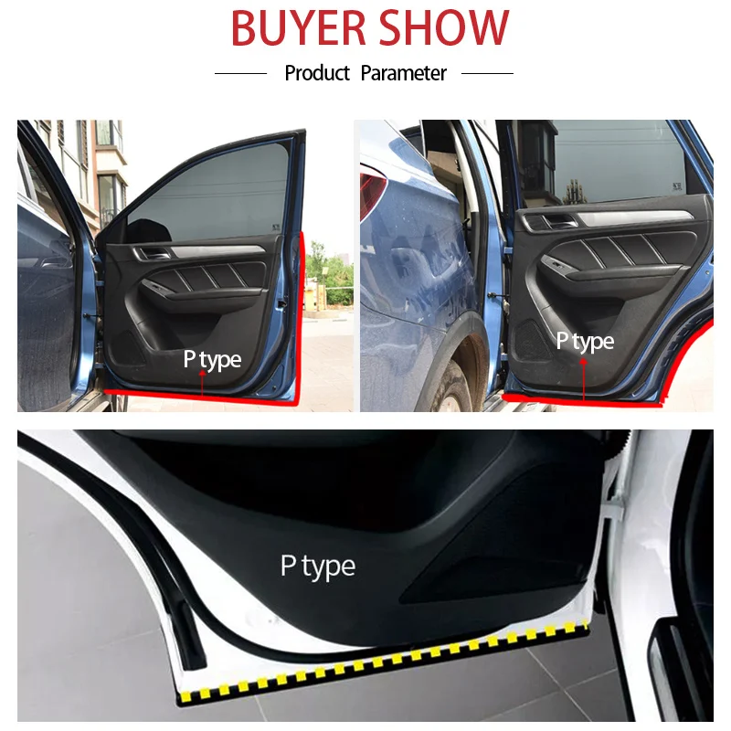 Уплотнительная лента для автомобильных дверей типа P шумоизоляция резиновая