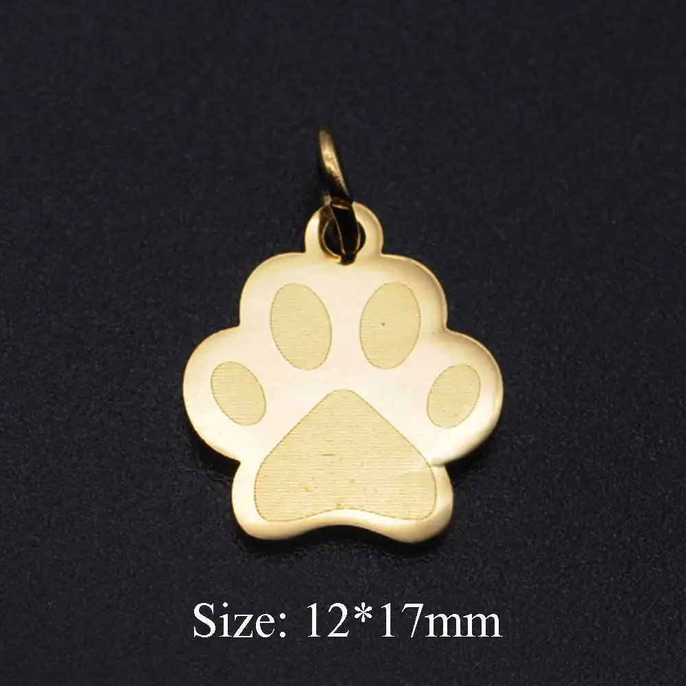 5 шт./лот Подвеска из нержавеющей стали 316L с изображением животных собачек кошек